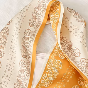Long Custon Design Women Vintage Summer Fashion Colorful Lady Silk Scarf