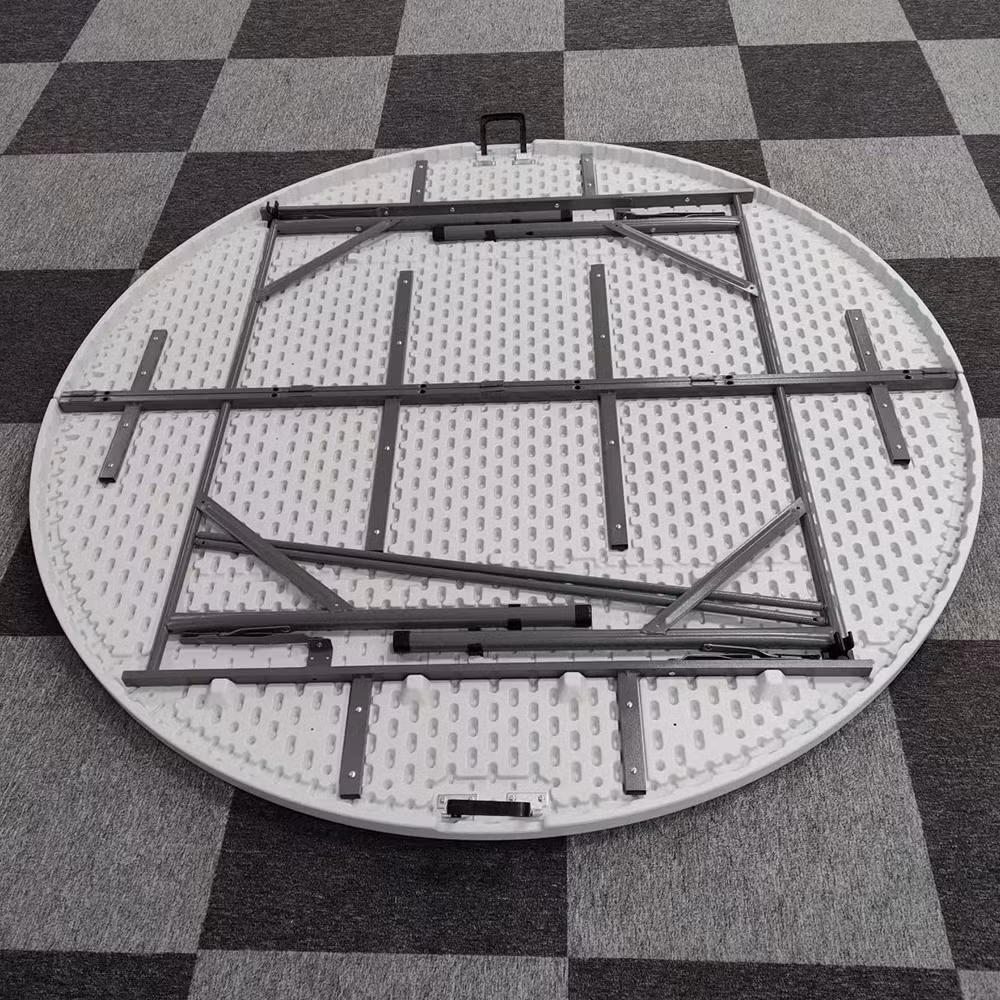 Wholesale 72 Inch 6FT Event Banquet HDPE White Plastic Round Folding Tables for Weddings