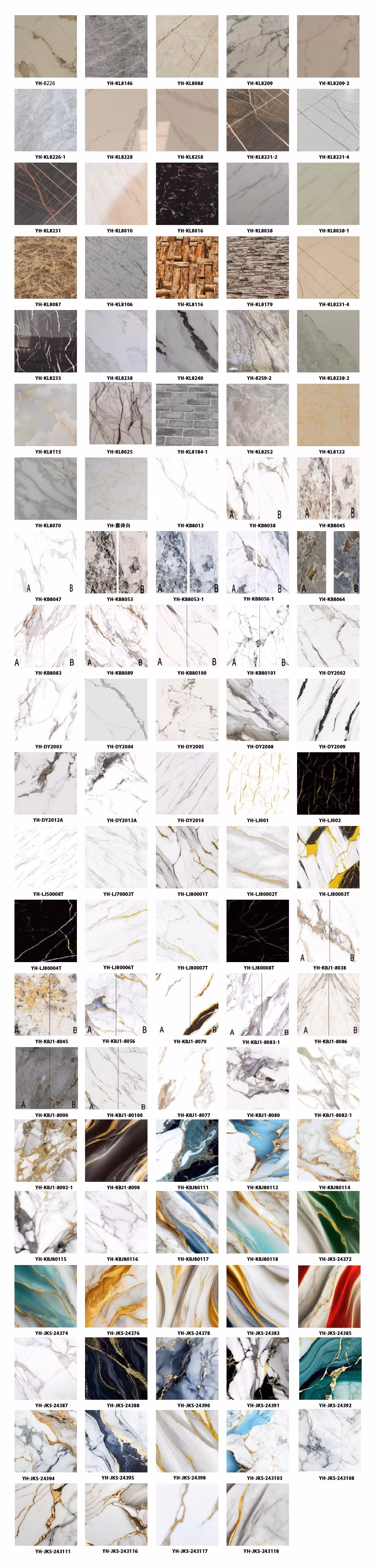 4*8 FT Pies Wholesale 3D Decoration Interior/Exterior Decorative Bamboo Wood Plastic Sheet PVC/UV/Spc Marble Wall Panel