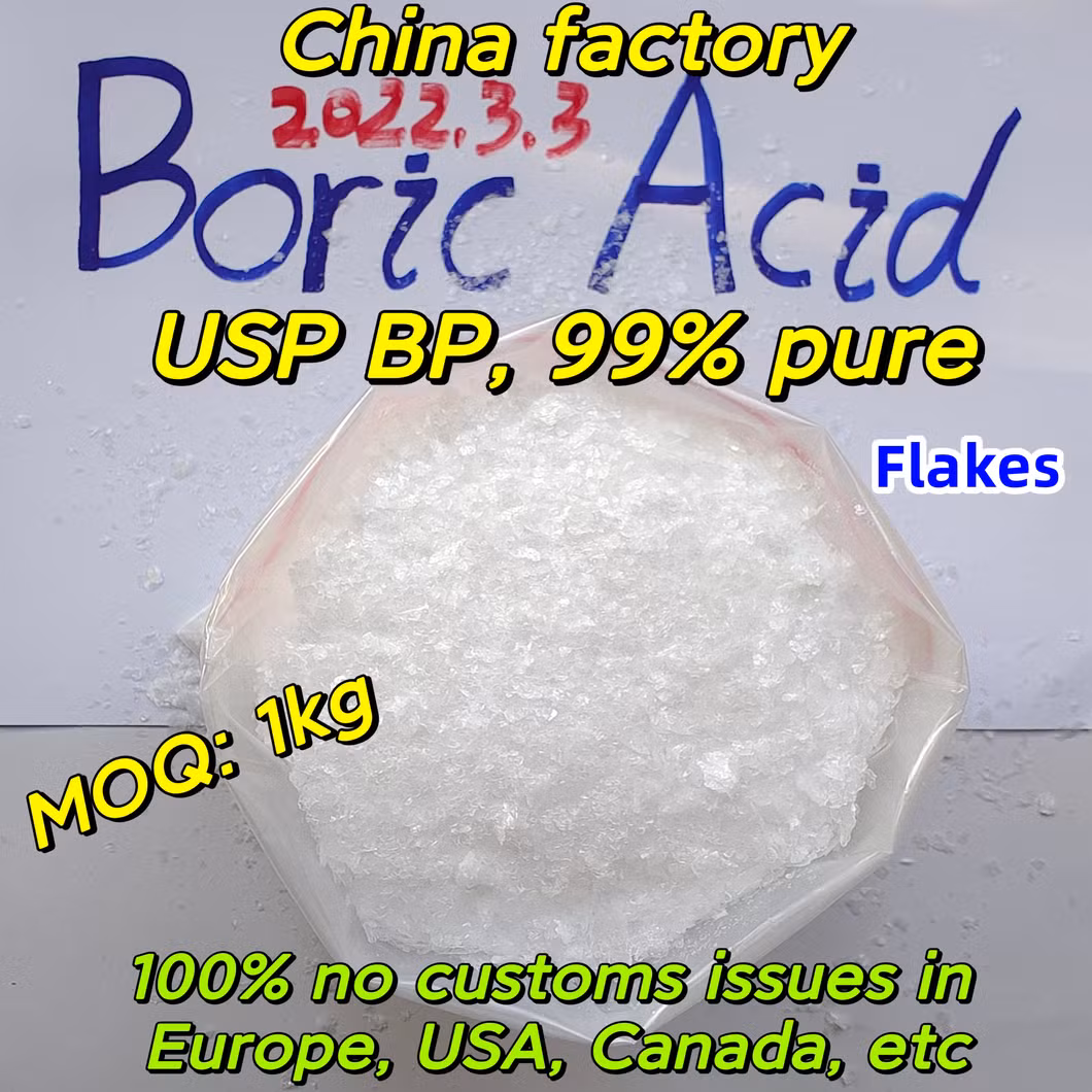 100% Pass Customs, Wholesale 99% Purity Flakes Flake and Chunks Boric Acid Granular Powder, Door to Door