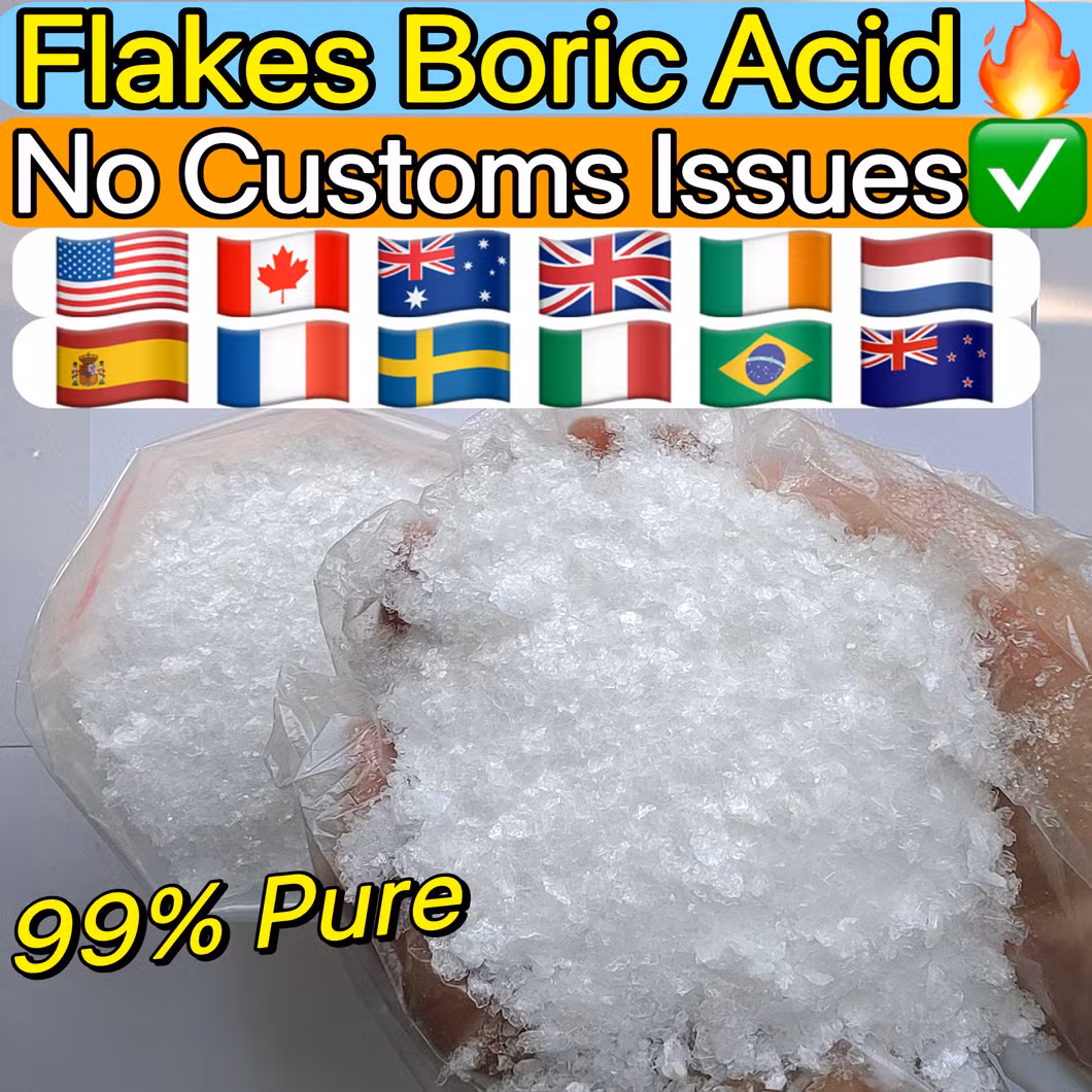 100% Pass Customs, Wholesale 99% Purity Flakes Flake and Chunks Boric Acid Granular Powder, Door to Door