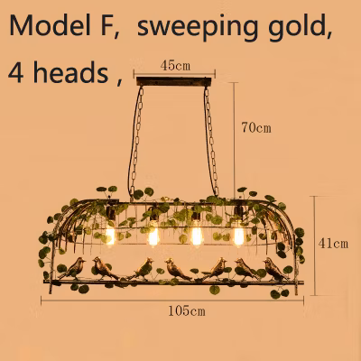 Vintage Bird Iron Chandelier American Industrial Cafe Personality E27 Decor Aisle Nordic Chandelier (WH-VP-75)