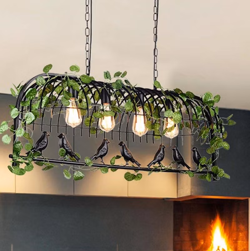 Vintage Bird Iron Chandelier American Industrial Cafe Personality E27 Decor Aisle Nordic Chandelier (WH-VP-75)