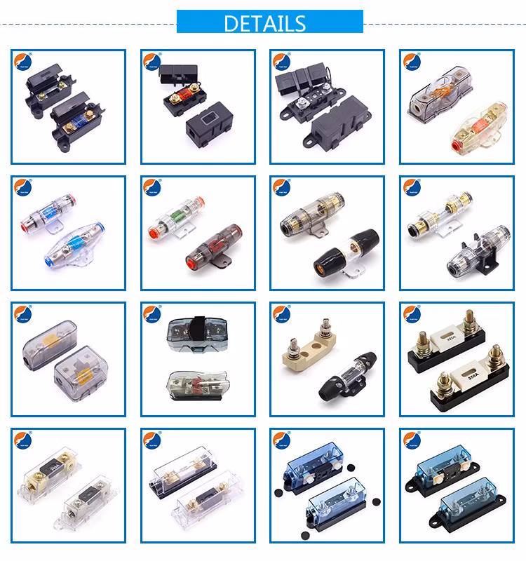 High Quality Gold Anl Bolt on Inline Fuse Holder Block Clear Transparent Base 0 4 8 10 Gauge AWG for Car Vehicle Audio Amplifier