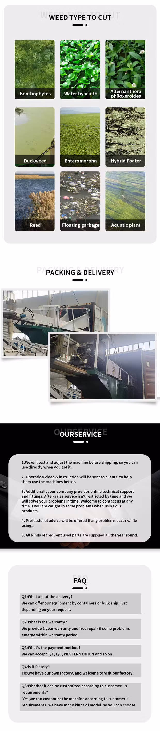 Aquatic Plants Harvester River Cleaning Equipment Garbage Waste Cleaning Lake Reed Harvester