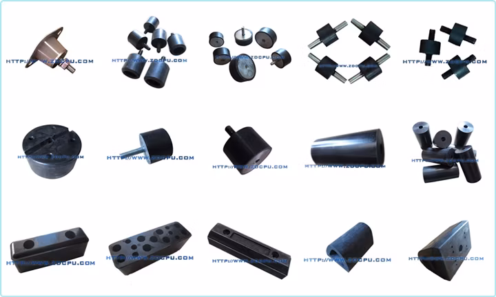Zhongde Custom Molded Rubber Shock Absorber Damper / Rubber Buffer / Rubber Anti-Vibration Mounts