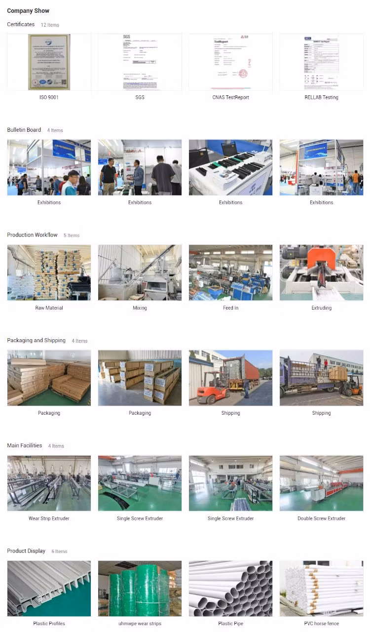 UPVC Profile UPVC Extruded Plastic Profile Plastic Extrusion Profile Rectangular