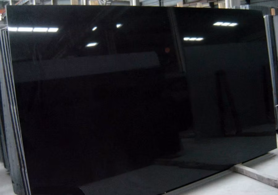 Natural Polished/Lreather Surface Absolute Black Granite Slab for Tile/Countertop&Vanity Top