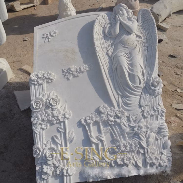 Hot Sale White Marble Tombstone Factory Direct Supply Luxury Tombstone Cross Design
