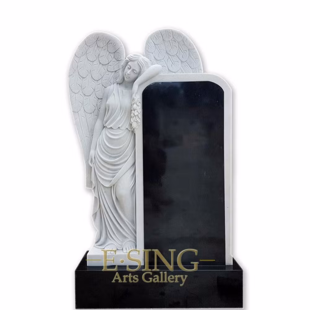 Hot Sale White Marble Tombstone Factory Direct Supply Luxury Tombstone Cross Design