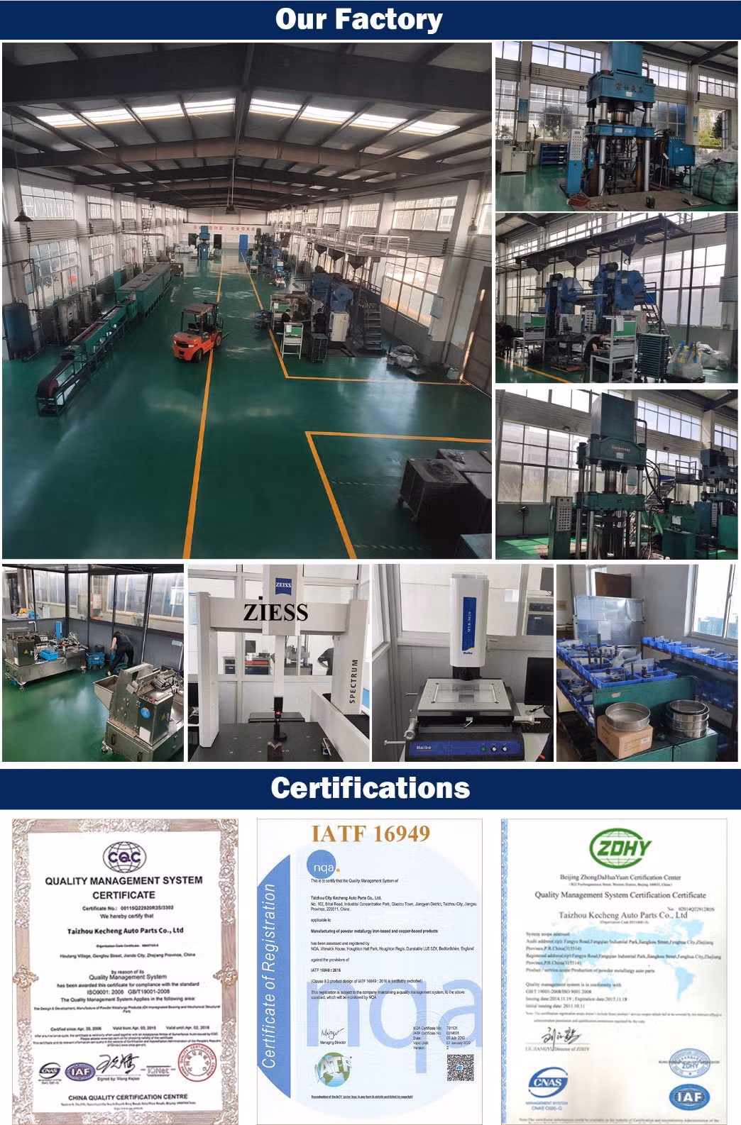 Customized Powder Metallurgy Products/Copper-Based Oil-Bearing Gear/Auto Parts/Motorcycle Parts/Power Tool Parts