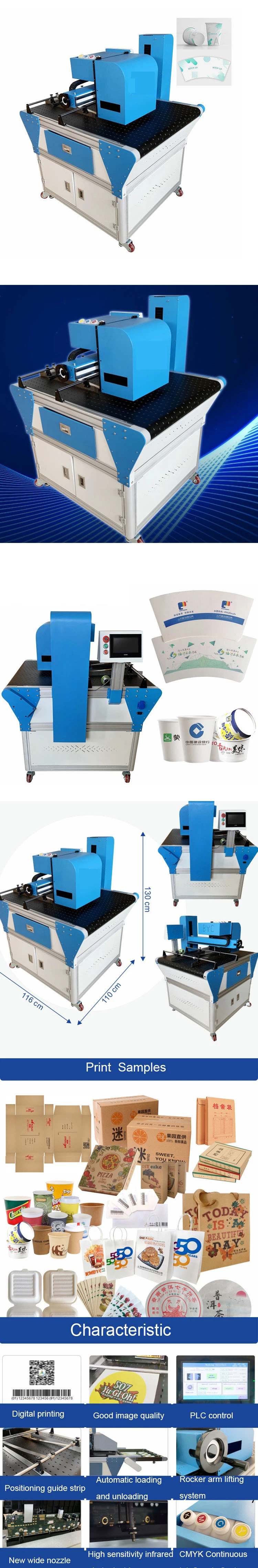 Mini Automatic Take Away Disposable Coffee Paper Cup Fan Logo Printer Flexo Printing Machine