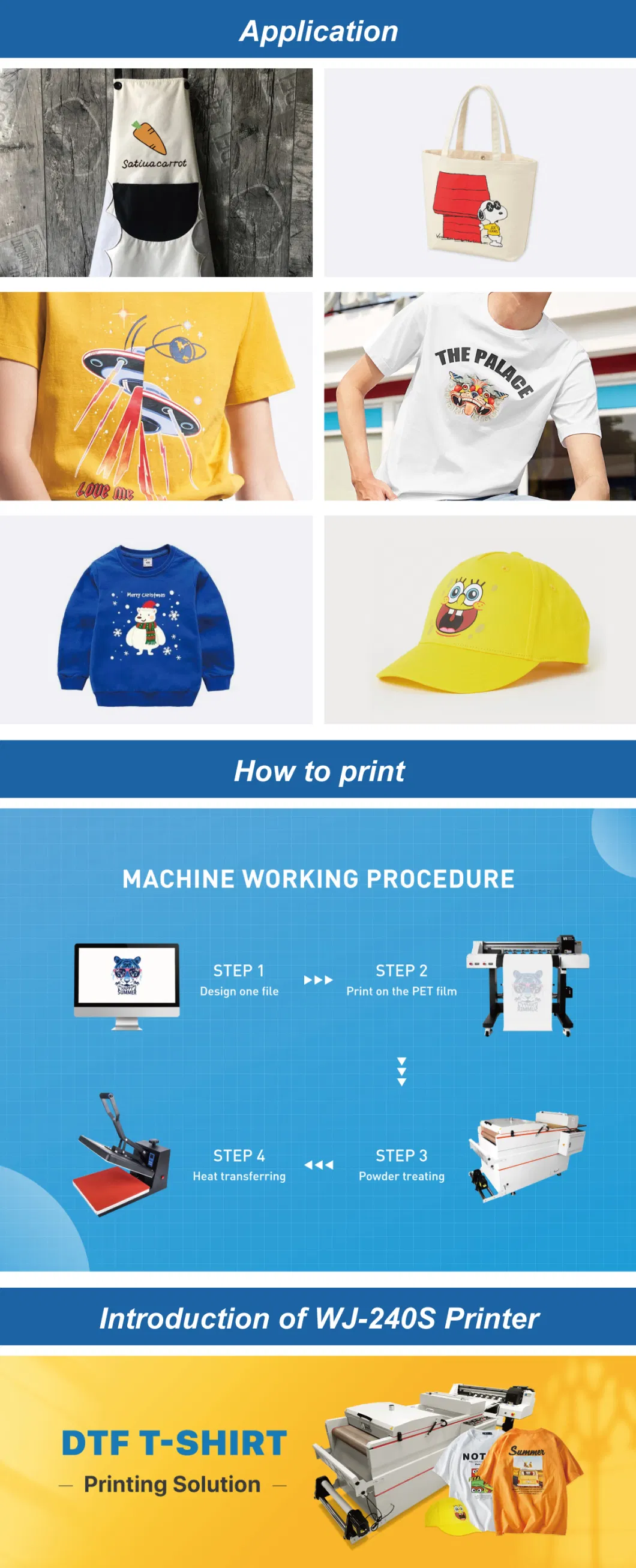 24inch Cap Shoe T-Shirt Best Textile Cloth Pigment Ink Printing Solution Dtf Digital Printer