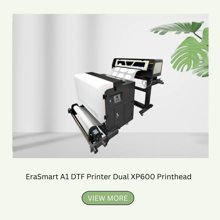 Erasmart Hot Selling Two XP600 Printheads A1 60cm Dtf Printer Wholesale T-Shirt Printing Machine for T-Shirt Hat Caps Shoes