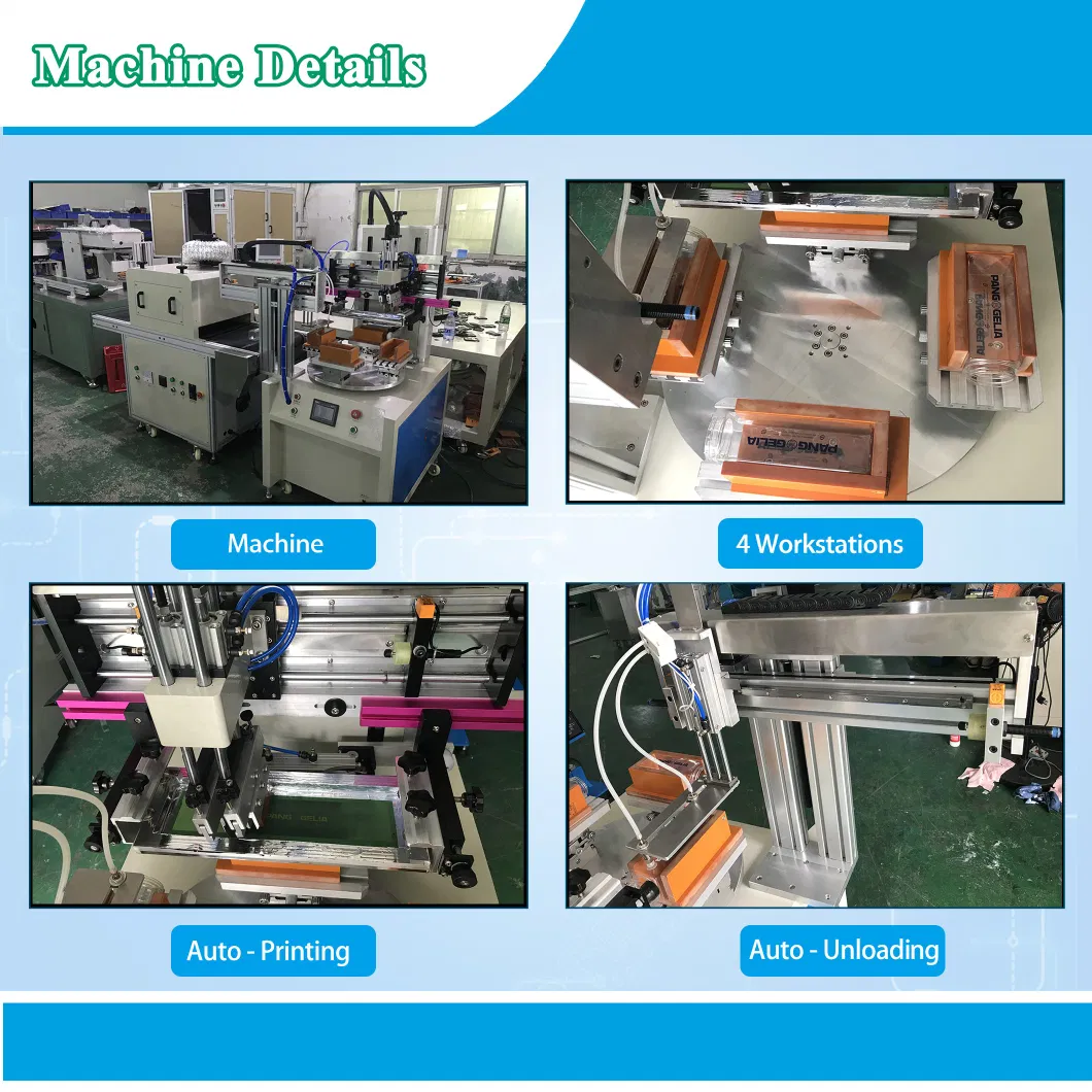 Semi Auto Rotary Flat Silk Screen Printing Machine for Plastic Lid / Phone Case / Detection Sheet