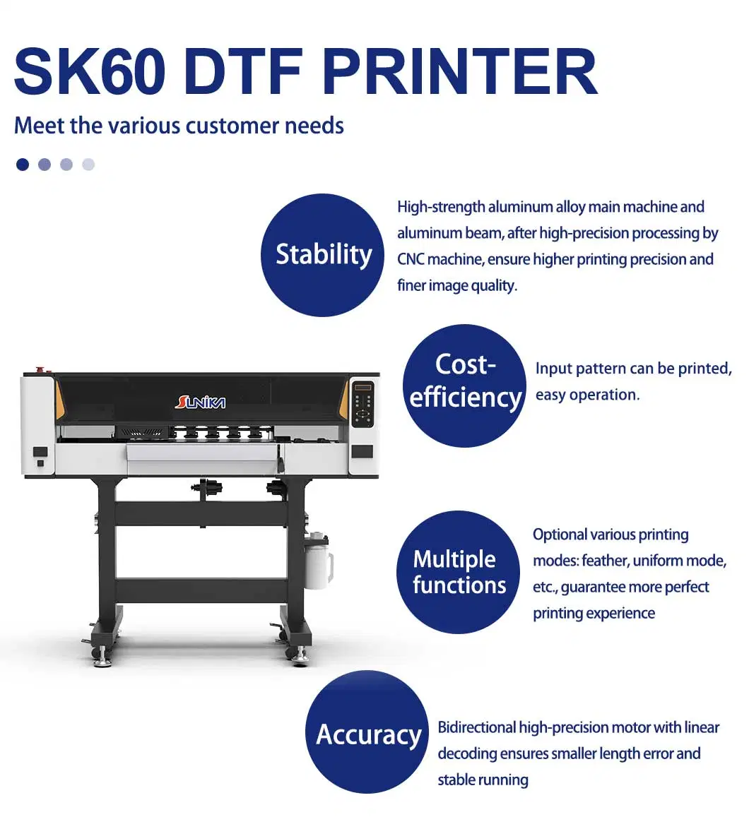 Sunika Proffestion Manufacturer Easy to Operate 24 Inch Epson I3200-A1 Inkjet Dtf Printer for Backpacker Trousers Cap