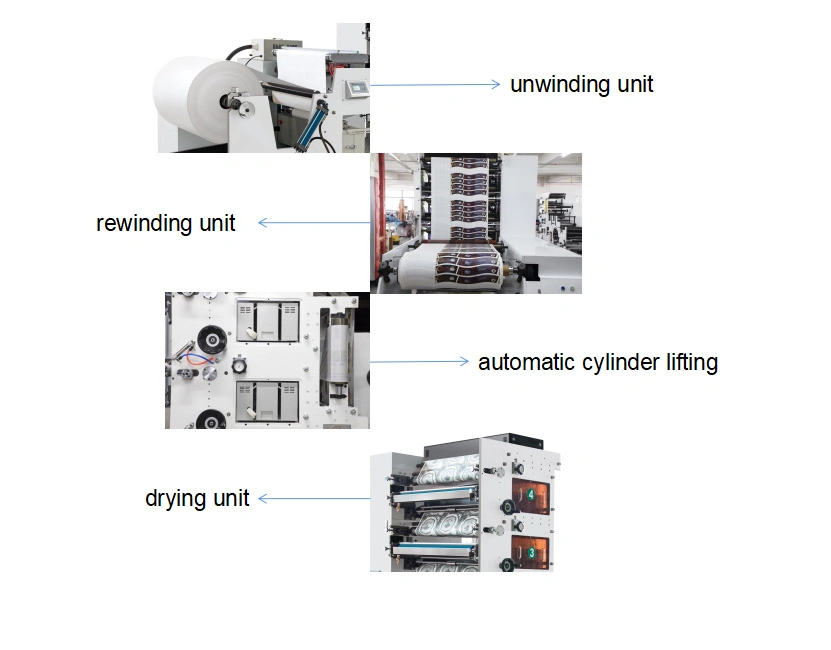 4-Color Plastic-Advertising Oil Painting Paper Cup Tape Self-Adhesive Label Flexo Printing Machine