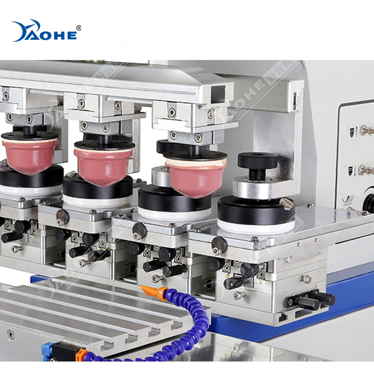 6 Color Conveyor Automatic Closed Ink Cup Pad Printer for Bottle Cap