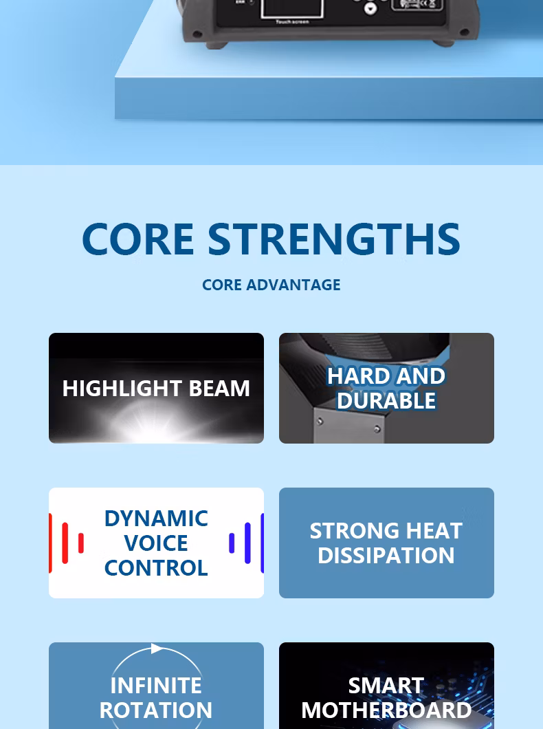 7r DJ Moving Head Light Beam 230W with 14 Colors& 17 Gobos, Stage Lighting Disco Lights for Party