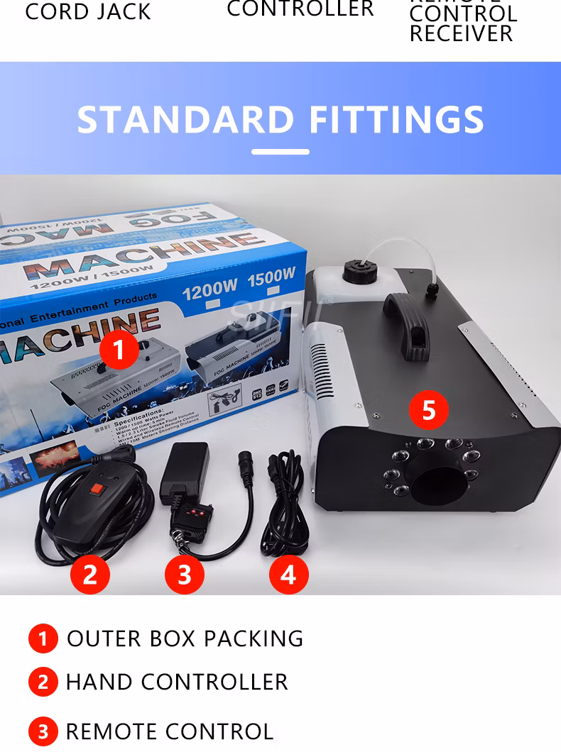 Hot Wedding Stage Fog Machine 1500W DJ Disco Fogger Machine Remote Control Smoke Fog Machine for Night Club Wholesale Price