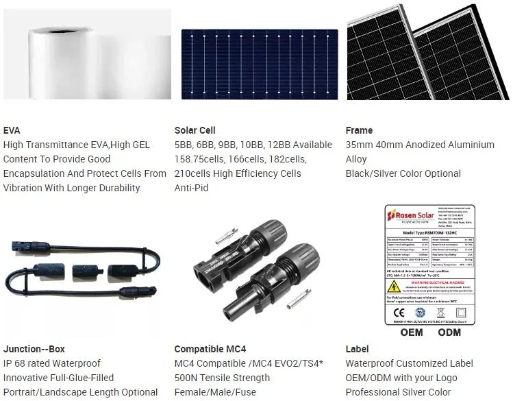 Solar 132cells 12bb Mono Solar Panel 700W Half Cut Perc Solar Panels 700 Watt