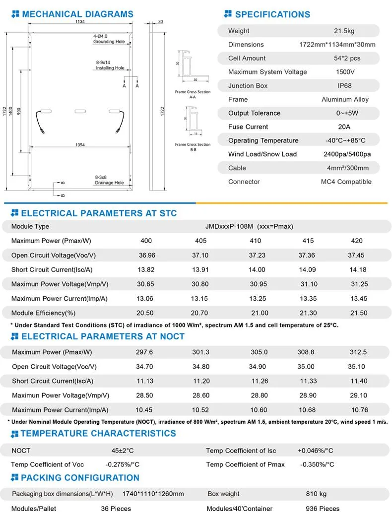 Solar Panel 550 Watt Mono Solar Panels 540W 550W Photovoltaic Panel