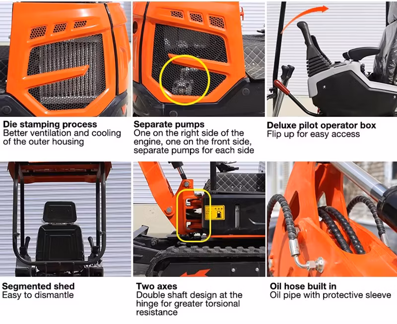 Crawler-Type Walking Big Arm Side Swing Micro Small Excavator to Dig The Land and Soil