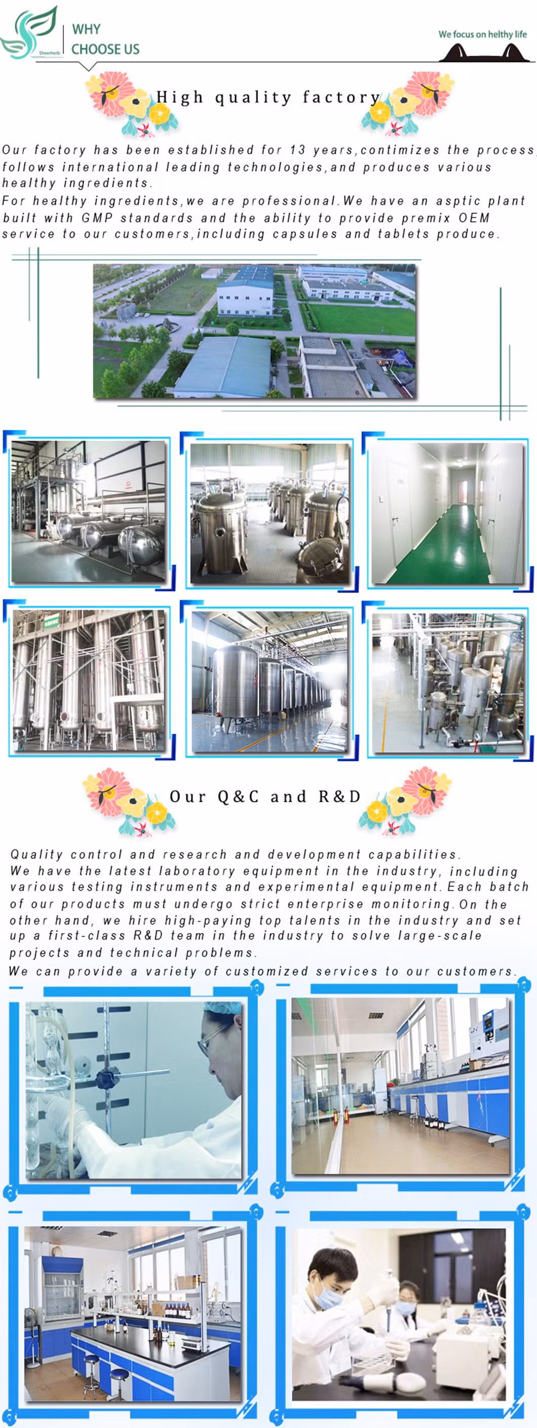 OEM Customization Sheerherb Enhance Immunity Bulk Nutrition Bcaa Amino Acid Bcaa 2: 1: 1