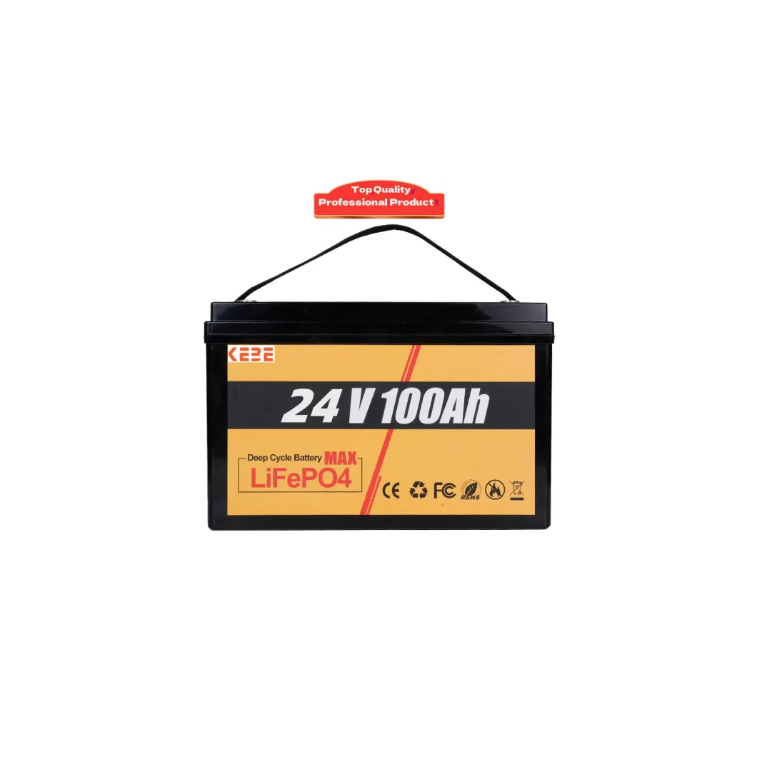 24V100ah for RV Power Supply 5 Years Warranty 8000 Cycle Times Life High Quality Waterproof OEM Factory for Golf Carts Boats LiFePO4 Battery Pack Lithium