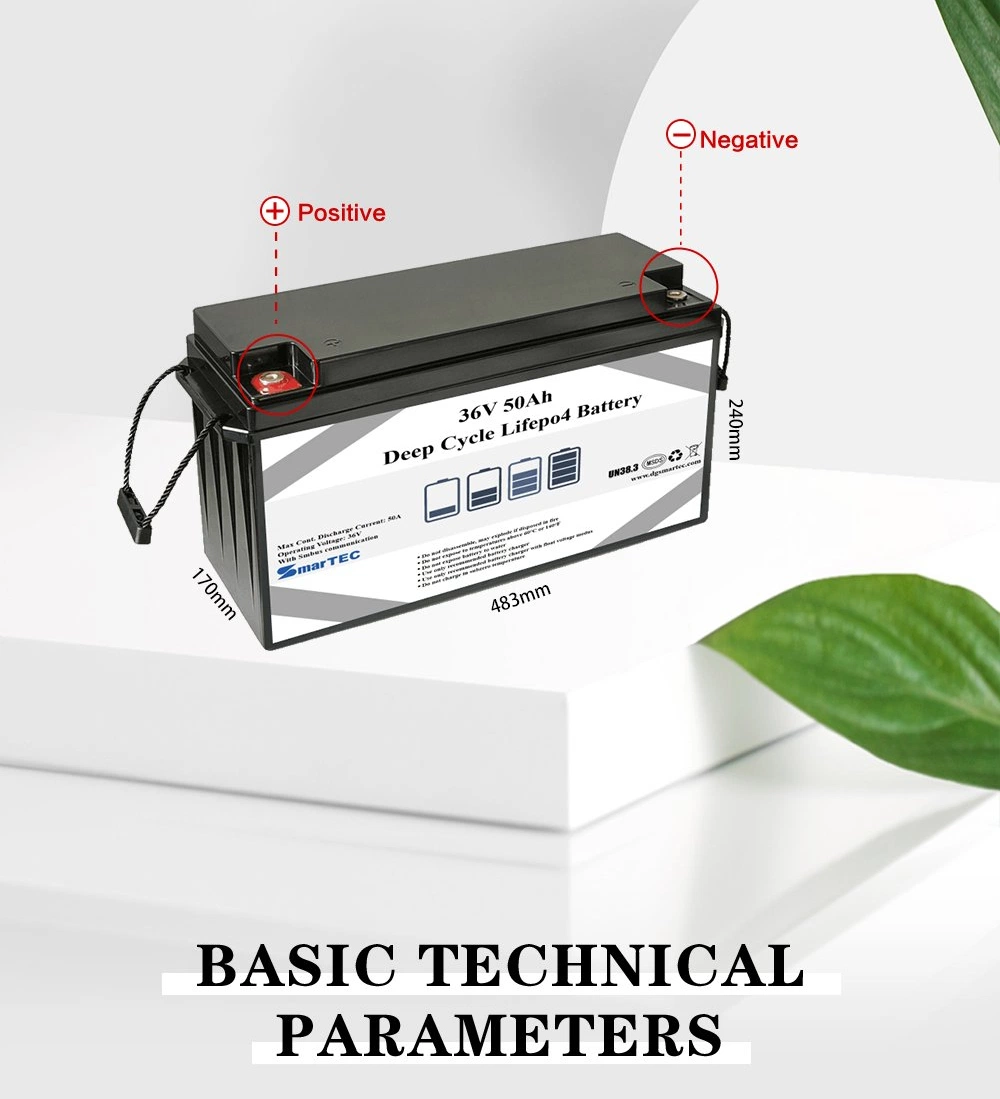 Factory OEM&ODM LFP Battery Lithium Iron Phosphate Rechargeable Customized Li-ion Battery Pack 36V 50ah for Agv/Forklift/Robot/Golf Cart/RV/Speed Boat