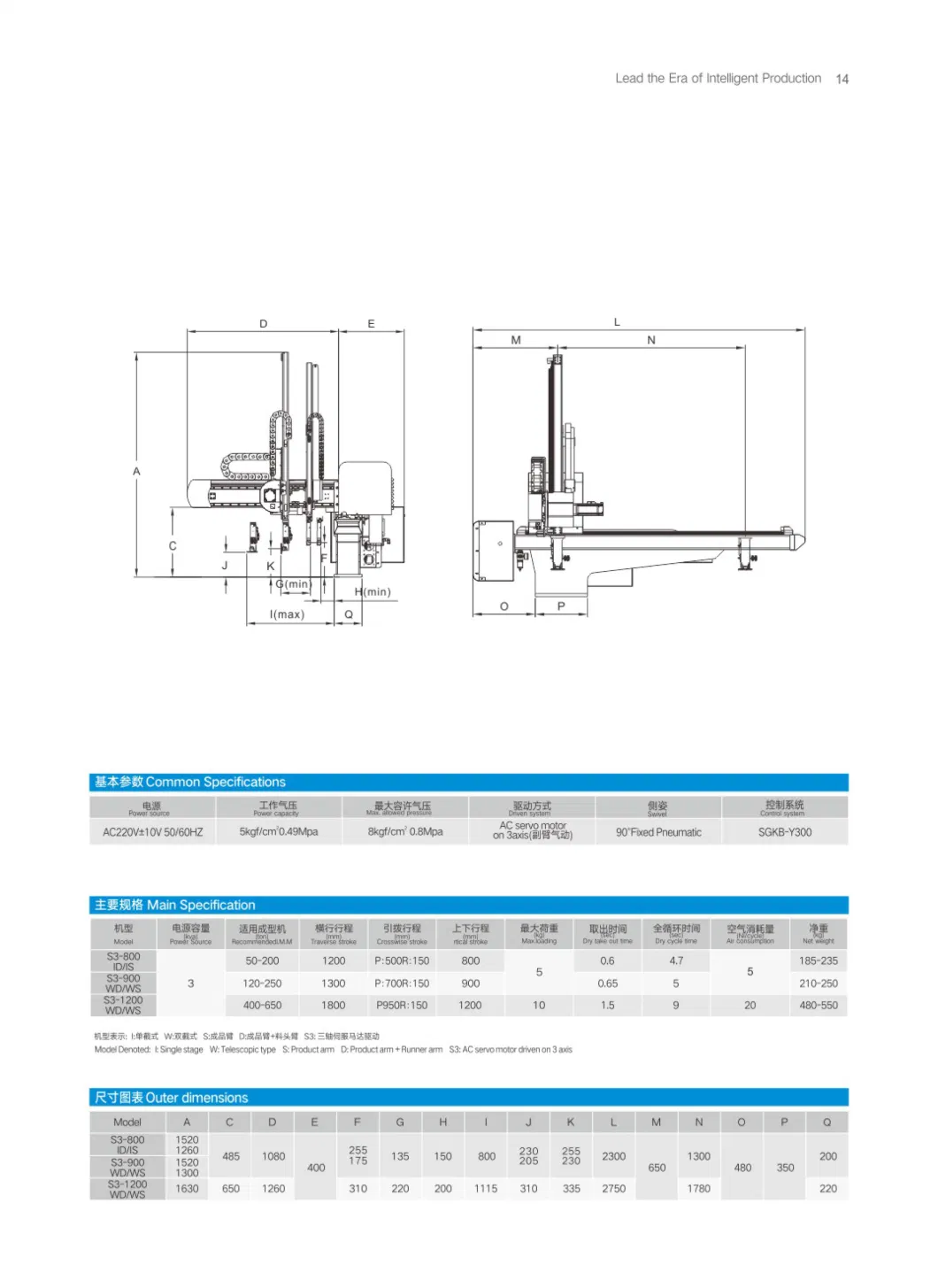 Electric Telescopic Arm Robot for Mini Injection Molding Machine Industrial Axis Robot Arm