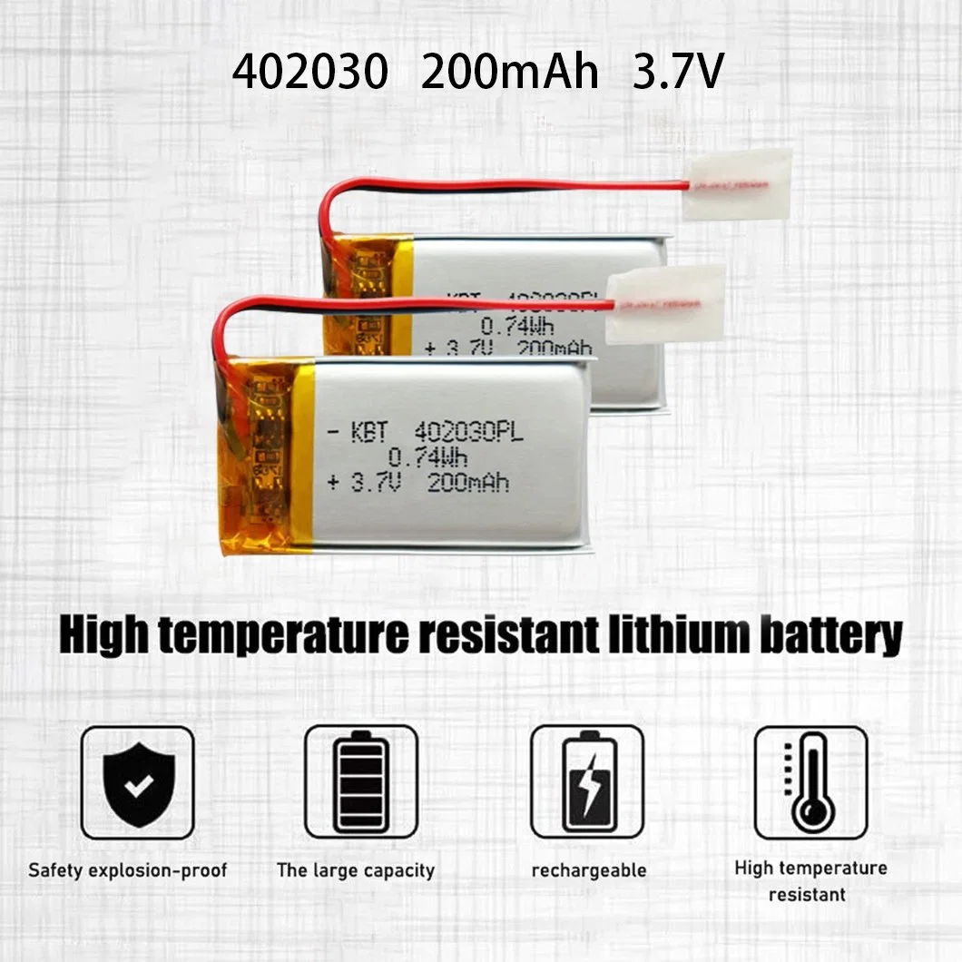 Customized OEM 180mAh 3.7V 402030 Li-Polymer Rechargeable Li-ion Lithium Polymer Battery