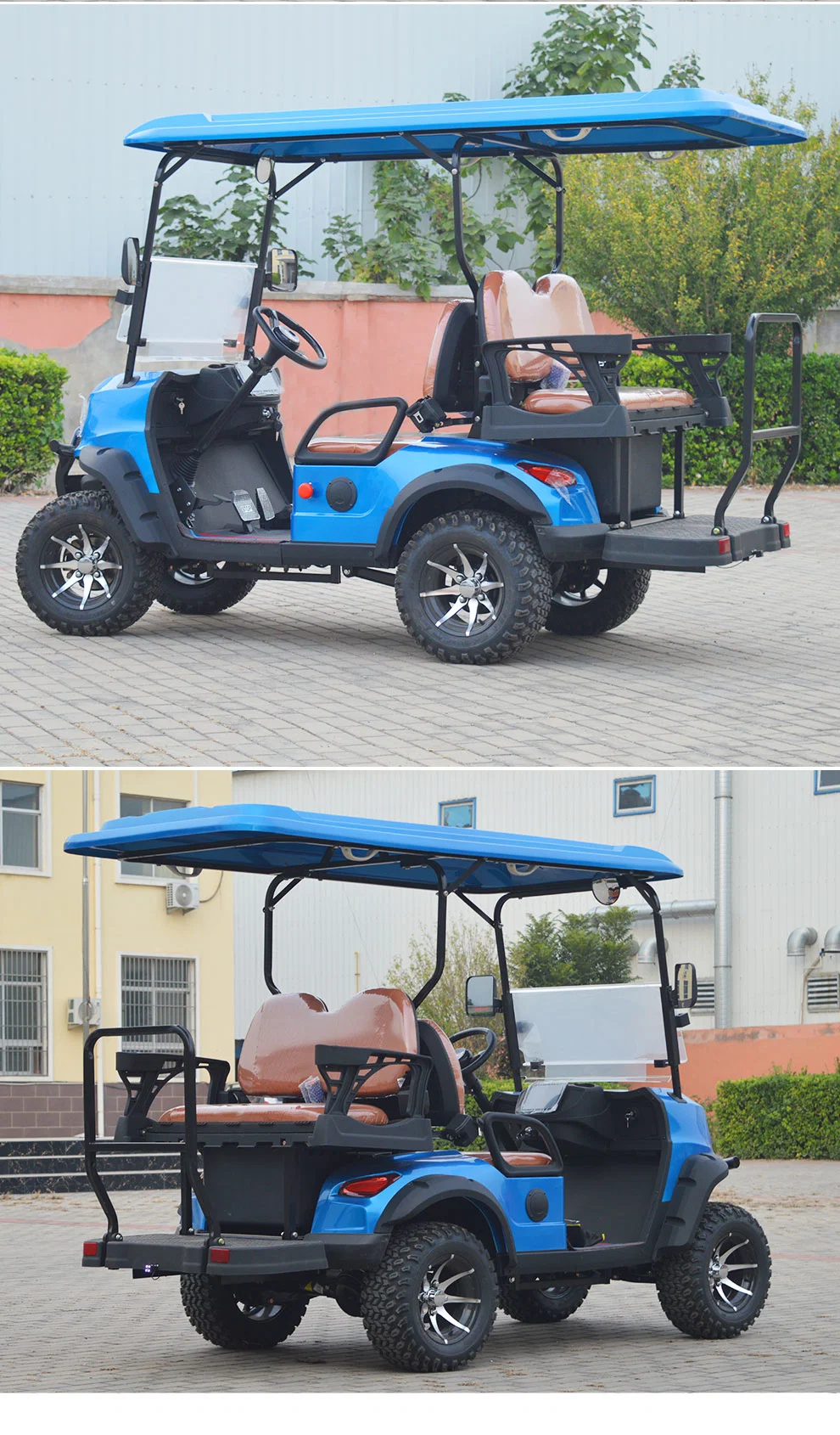 Lithium Battery Powered 2 Passenger Seats Electric Utility Cargo Golf Cart Truck with Long Range