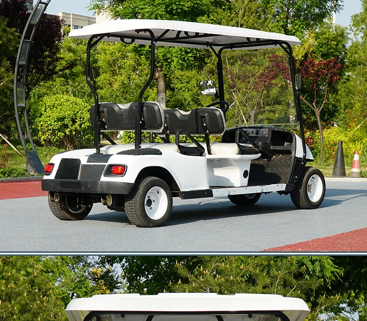 6 Carts Electrical Power Steering Gas off Road 36V Lithium Ion Battery Staff Bag Front Bumper Seater Alumenium Wind Golf Cart