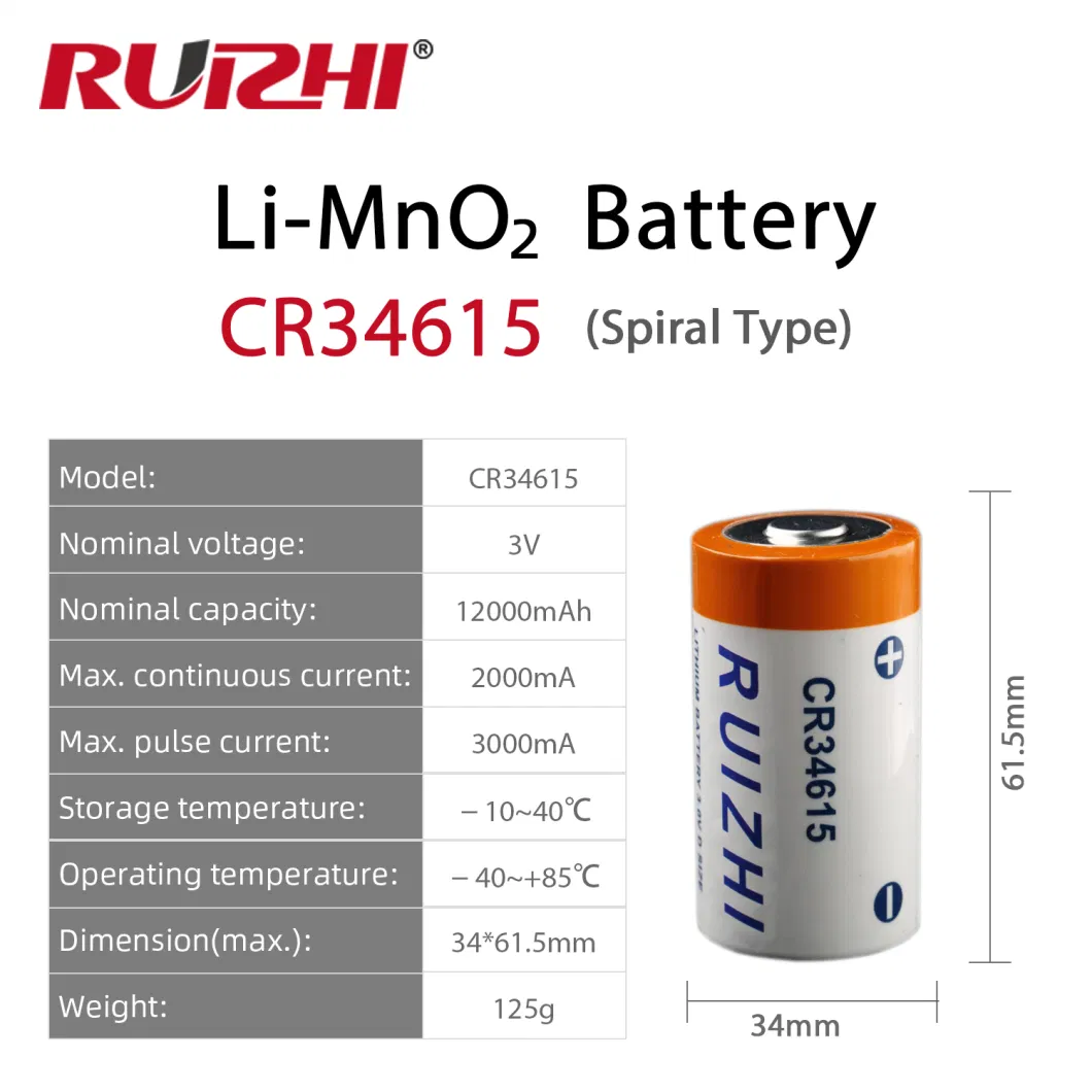 3V AA Non-Rechargeable Lithium Cr14505 Battery 1400mAh Primary Battery for Medical Equipment