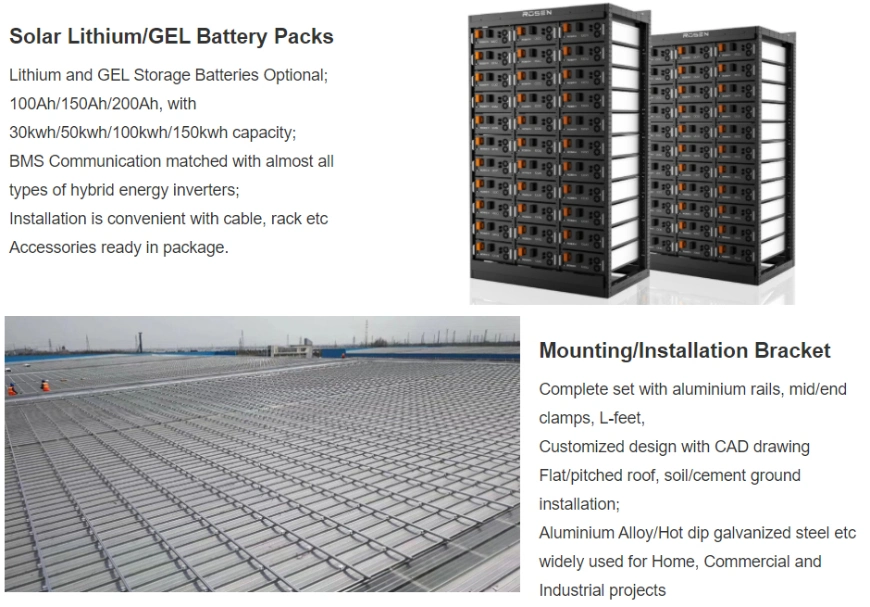 Lithium Energy Storage Solution 50kw 100kw 150kwh 300kwh