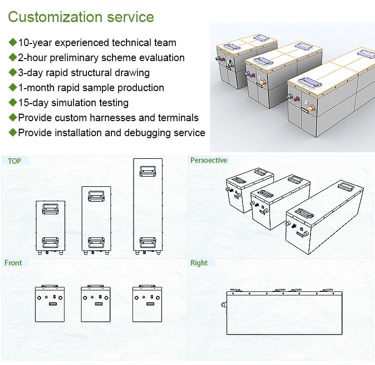 Customized LiFePO4 Battery 12V 24V 48V 100ah 200ah Li Ion Battery for Agv/Forklift/Golf Cart/Electric Car