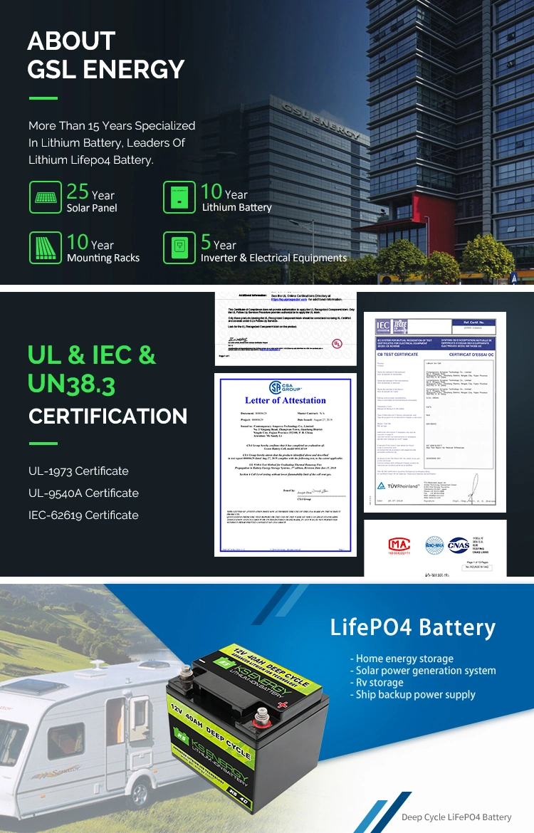 Best SLA Battery Replacement Lithium Battery 12V 40ah 60ah 80ah 120ah LiFePO4 Batteries for Golf Cart/RV/Solar System/UPS