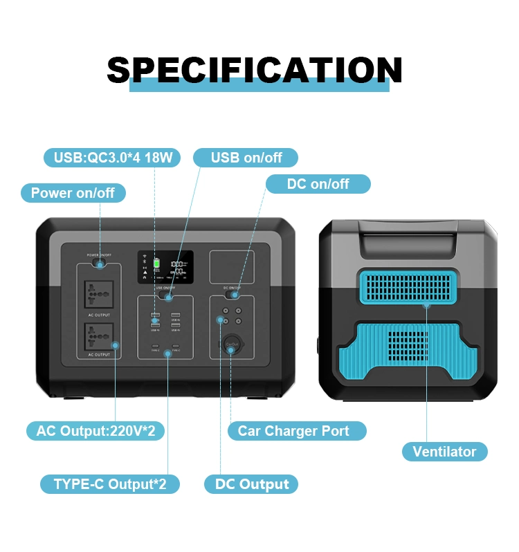 OEM ODM Power Station Solar Energy System 1500W 2400W 3000W 5000W LiFePO4 Outdoor Solar Power Generator Portable Power Station