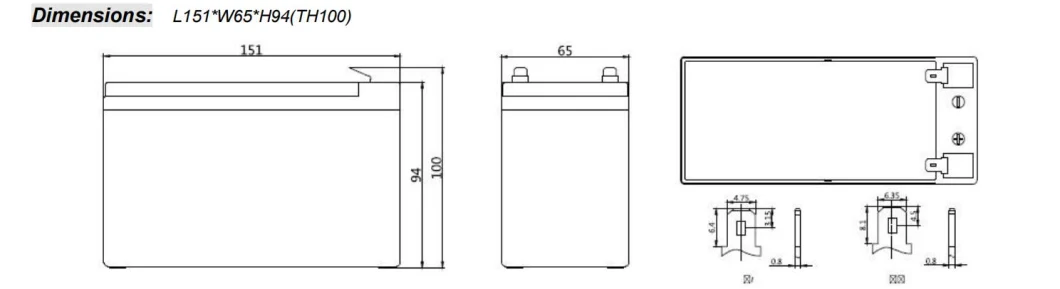 12V7ah Rechargeable Medical Equipment Lead Acid Battery