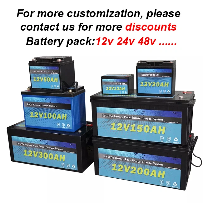 High Capacity 12V 200ah LiFePO4 Battery Cell for Golf Cart Baterias De Litio Deep Cycle Prismatic Lithium Iron Phosphate Battery