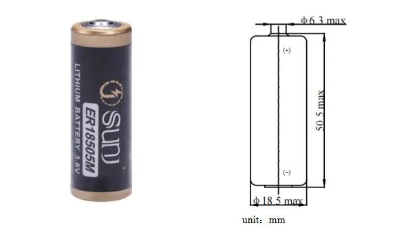 Er18505m Battery Er17505m Primary Lithium Battery 3.6V Lisocl2 Battery for Medical Equipment