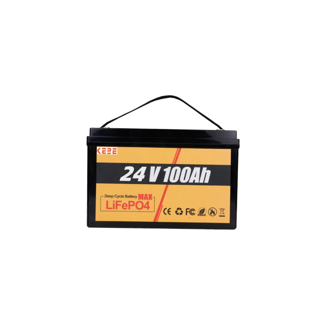 24V100ah for RV Power Supply 5 Years Warranty 8000 Cycle Times Life High Quality Waterproof OEM Factory for Golf Carts Boats LiFePO4 Battery Pack Lithium