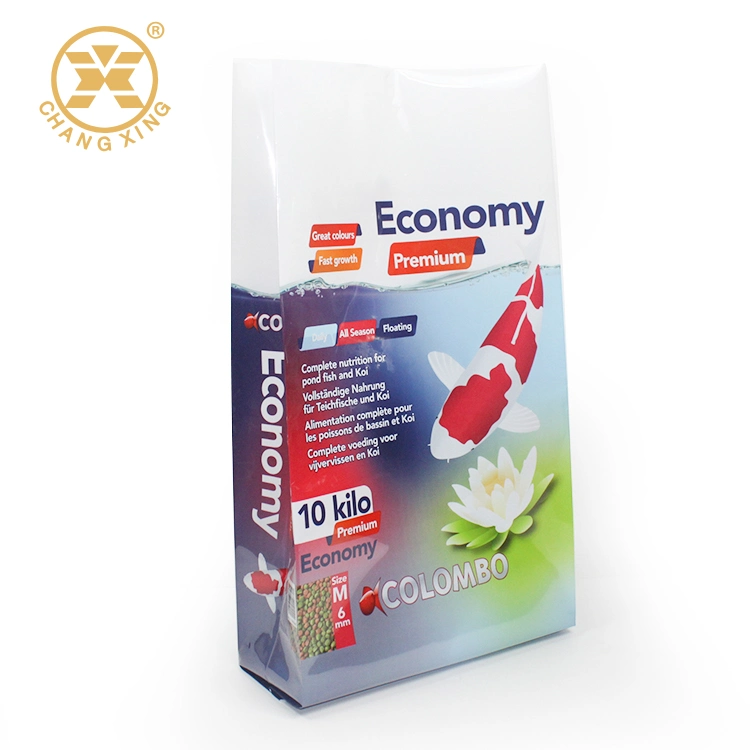 Side Gusseted Resealable Pouch Dry Fish Food Packaging Manufacturer for Premium Koi Feed 10kg 15kg of Pet Food Bag for Pets