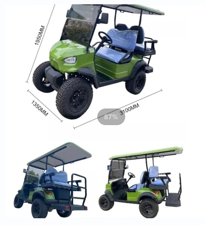 Newest Design Club Car Golf Cart Lifted Suspension Lithium Battery Powered 2, 2+2 Seat with Flip Flop