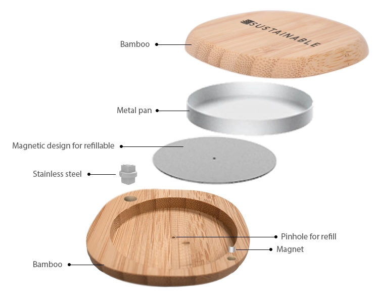 Manufacturers Magnetic Large Biodegradable Reusable Bamboo Empty Cosmetic Packaging