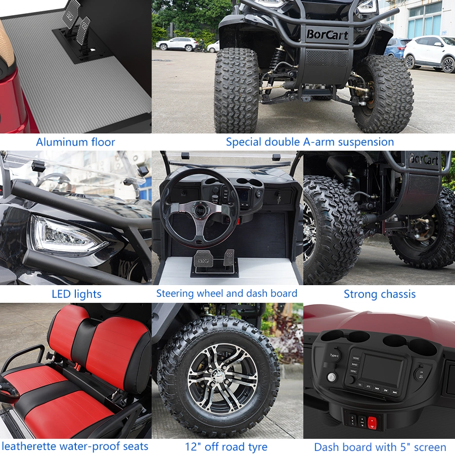 Factory Direct Utility Golf Carts for Sale Electric Golf Buggy China Supplier LiFePO4 48V/72V Lithium Battery