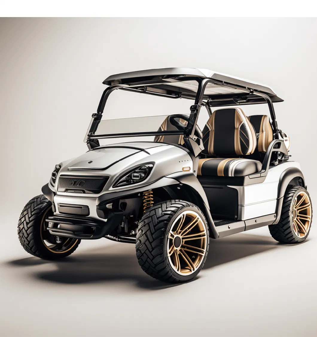 48/72V Exckusive Style Modern Fashion 2023 Brand New Design 4 Seat Sightseeing Bus Club Cart Electric Lithium Battery Golf Buggy Hunting Cart with CE DOT