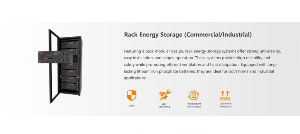 Best Performance LiFePO4 Rechargeable Battery Rack Mounted Battery Cabinet Energy Storage System