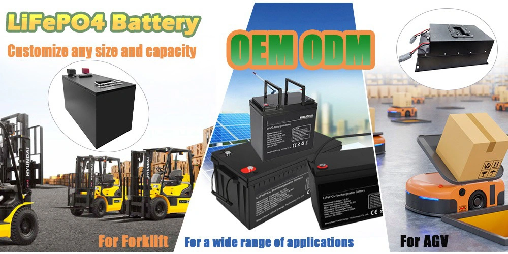 Deep Cycle Rechargeable Li Ion 12V/24V/48V 100ah/200ah/300ah LiFePO4 Lithium Ion Battery/Battery Pack for Solar/Agv/EV